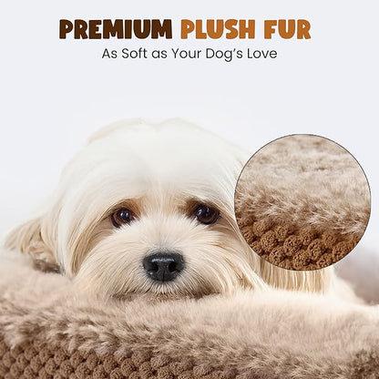Medium Dog Bed 35 in for Medium& Large Dogs, Orthopedic Washable Memory Foam Dog Bed, Calming Bolster Couch Sofa, Oval Dog Bed with Removable Cover
