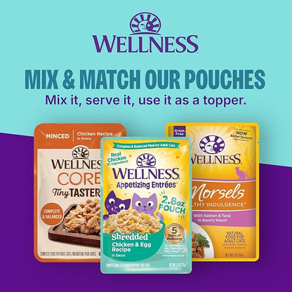 Wellness CORE Signature Selects Chunky Adult Canned Wet Cat Food, Natural, Protein Rich, Grain Free, Chicken and Turkey Entrée Recipe, 5.3 oz, Pack of 12 Cans