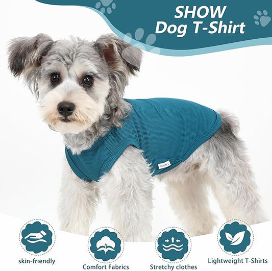2 Pack Dog Clothes for Small Dogs Summer Dog Shirt Vest Girl Boy Lightweight Puppy T-Shirts Blank Soft and Cool Pet Clothing Sleeveless Medium Large Dog Outfit (Light Blue+Dark Cyan, XX-Large)