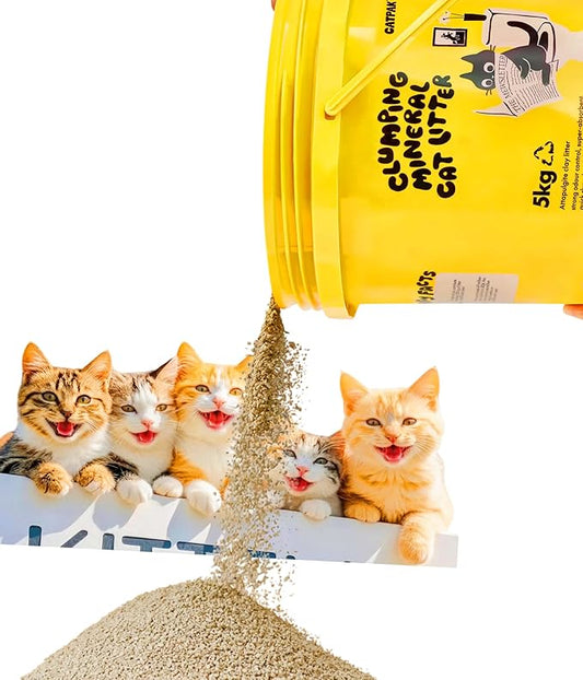 Clumping Cat Litter - 100% Natural Attapulgite Clay, Ultra-Low Dust (0.35%), Lock & Dry Technology for a Fresh Home, Fast Clumping & High Absorbency, Eco-Friendly, 11 LB (5, Kilograms)