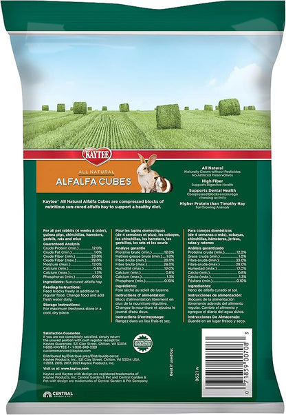 Kaytee Alfalfa Cubes for Rabbits, Guinea Pigs, and Other Small Animals, 15 oz