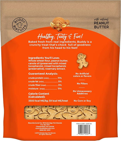 Buddy Biscuits Bag of Crunchy Dog Treats Made with Natural Peanut Butter, 3.5 lbs. (Pack of 2)