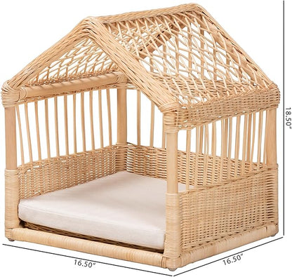 bali & pari Pieta Modern Bohemian Natural Rattan Pet Bed