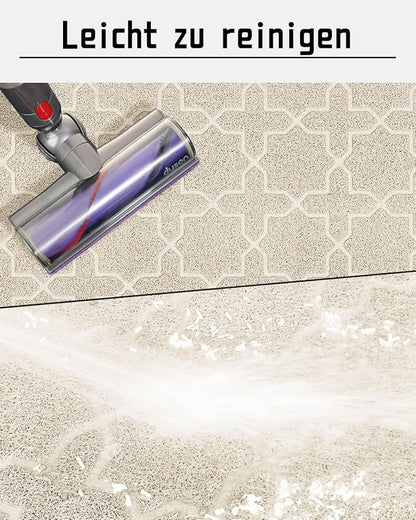 Yimobra Cat Litter Mat, 47"x36" Litter Box Mat with Litter Lock Mesh, Soft Cat Litter Mat Litter Trapping Mat, Easy to Clean, Non-Slip, Water Resistant, Litter Free Floors, Beige