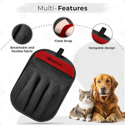 Pet Hair Removal Glove Cat & Dog, Electrostatic Reusable Hair Remover Tool | 2026 Upgraded washable 5-Finger pet hair remover works for laundry, couch, carpet & car seat, removes dog and cat fur easily