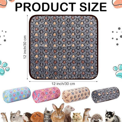 Tudomro 8 Pcs Guinea Pig Blankets Washable Small Pet Fleece Bedding Cage Liners Double Sided Pet Reusable Sleep Mat Pad Cover for Ferret Chinchilla Furniture Protection(Star,12 x 12 Inch)