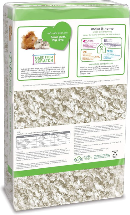 Carefresh 99% Dust-Free White Natural Paper Small Pet Bedding with Odor Control, 23 L (Pack of 2)