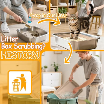 9-Pack Disposable Litter Boxes for Cats: Leak-Proof 3/6/9/20/32 Odor Control Tray for Kittens Rabbits Travel Indoor Easy to Dispose of