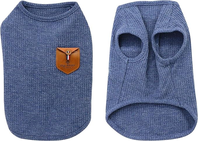YAODHAOD 100% Cotton Summer Lightweight Pet T-Shirts - Soft Breathable Stretchy Dogs & Cats Tee Shirt - Minimalist Sleeveless Vest Dog Apparel (2pack) - Medium & Small Dog Clothes (S)