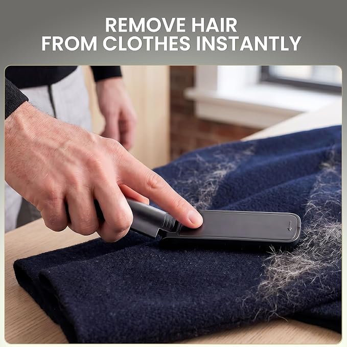 5-in-1 Kit Pet Hair Remover for Furniture & Couch - Reusable Lint Roller, Dog & Cat Fur Remover for Carpet, Car & Clothes, Mini Travel Roller, Grooming & Bath Brush Set for Sofa, Upholstery & Bedding