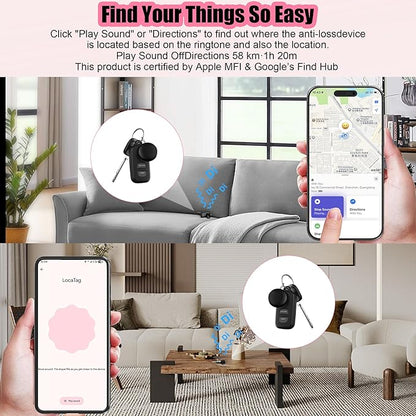 Air Tracker Smart Tags Android & iOS-4 Packs,Dual System Bluetooth Air Luggag Tracker Keys Finder/Item Locator Work with Apple Find My (iOS)&Google's Find Hub(Android) for Key,Backpack,Luggage Black