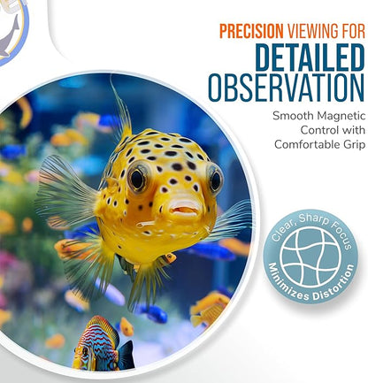 Flipper DeepSee 4" Magnetic Aquarium Viewer – Optical-Grade Magnifying Lens for Glass & Acrylic Tanks up to 5/8" Thick – Hands-Free Underwater Viewing for Fish, Corals & Aquarium Photography – Clear