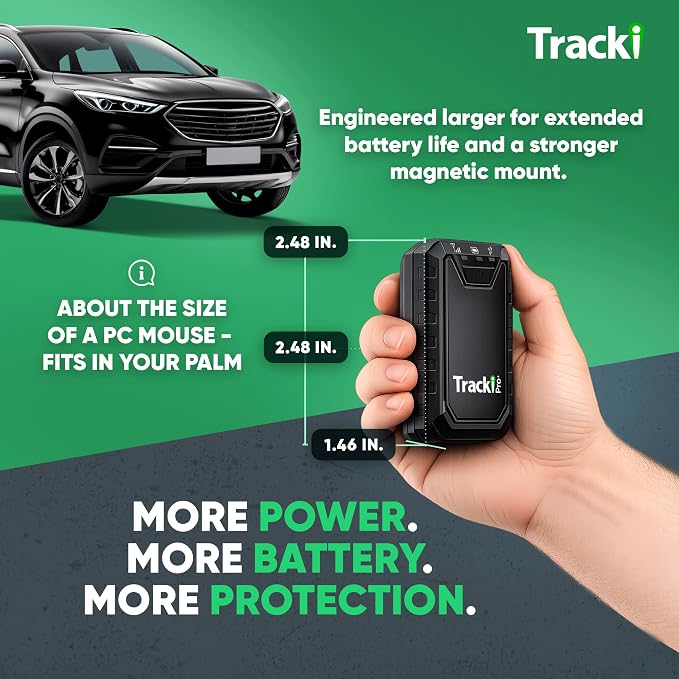 Tracki Pro GPS Tracker for Vehicles, Subscription Required, Cancel Anytime – Track Cars & Assets for Months – Hidden GPS Tracker for Car