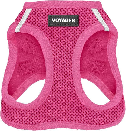 Best Pet Supplies Voyager Step-in Air Harness - All Weather Mesh, Reflective, No Pull Harness for Dogs, Cats - Secure with Hook & Loop Fastener, Buckle, Double D-Rings - Fuchsia, XS