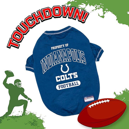NFL Indianapolis Colts Dog T-Shirt for Pets, Size Large. Officially Licensed Pet Shirt with Team Logo, Soft Stretchable Comfort Fit Apparel for Dogs & Cats