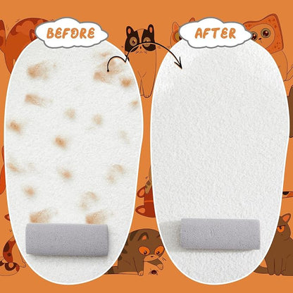 6 Pcs Abbyike Pet Hair Remover Rock Pumice Stone for Dog Cat Hair Pet Removal Cleaning Fur Removal Block Tool Scraper for Car, Carpet, Couch, Beding, Fufmiture Cleaning (5.3 x 2 x 1.4 Inch,Gray)