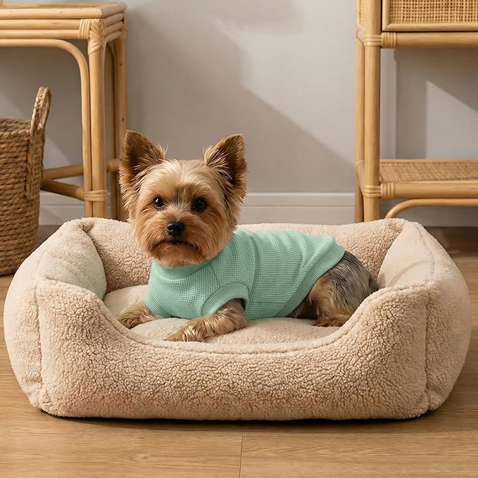 3 Pack Dog Shirt for Small Supplies Functional Waffle Dog Clothes Warm Soft Sweatshirt Outfit for Dogs Cats Pet Apparel