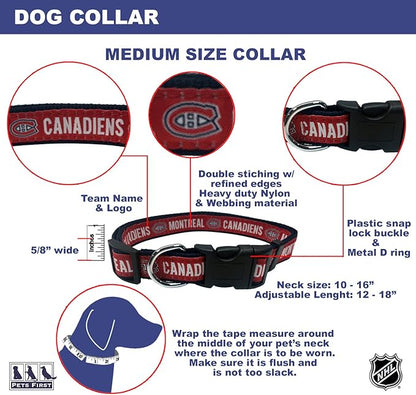 Pets First NHL Collar for Dogs & Cats. Adjustable, Cute, & Stylish! The Ultimate Hockey Fan Collar!