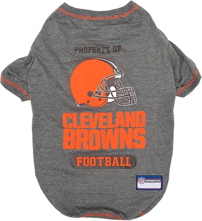 NFL Cleveland Browns Dog T-Shirt for Pets, Size Small. Officially Licensed Pet Shirt with Team Logo, Soft Stretchable Comfort Fit Apparel for Dogs & Cats