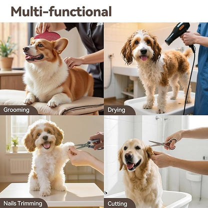 Adjustable Pet Grooming Arm for Table: 42" Height & 27"-39" Width, Clamp Fits Up to 2.76", Includes Hammock & 2 No-Sit Nooses, Heavy-Duty Dog Grooming Station for Home Use, Nail Trimming & Drying