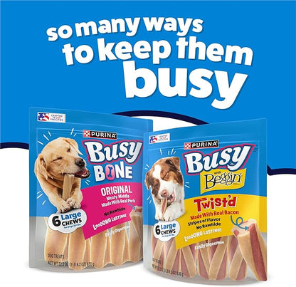 Purina Busy with Beggin’ Twist’d Adult Dog Chew Bone Treats - (Pack of 6) 2 ct. Pouches