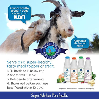 Shepherd Boy Farms Freeze Dried Raw Goats Milk with Probiotics for Dogs & Cats (Classic), High Protein Digestible Goat Milk for Sensitive Stomachs, Food Topper, Dog Camping Essentials - Makes 16 FL OZ