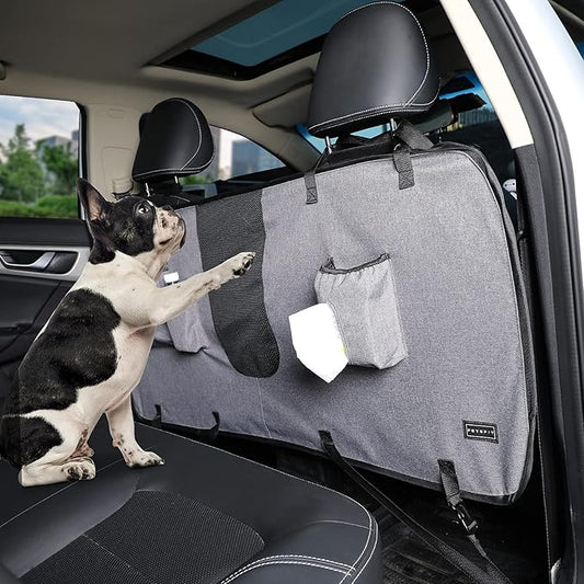 Petsfit Dog Car Barrier Vehicle Pet Barrier Backseat Mesh Dog Car Divider Net with Adjusting Rope, Sturdy Hook and 3 Storage Pockets Suitable for SUV Pickup Cars
