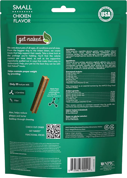 Get Naked Grain Free 1 Pouch 6.2 Oz Weight Management Dental Chew Sticks, Small
