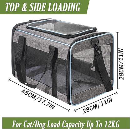 Vivicreate Cat Carrier Airline Approved, Soft Sided Pet Carrier for Small Medium Cats Dogs Puppies Up to 15 lbs, Collapsible Dog Carrier with Shoulder Strap, Waterproof Travel Carrier