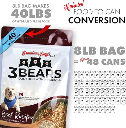 3 Bears Beef Dog Food - 1lb