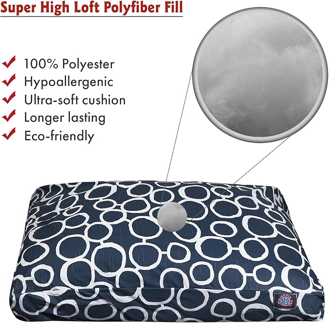 Majestic Pet Fusion Navy Medium Rectangle Pet Bed Large