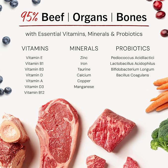 Stella & Chewy's Freeze-Dried Raw Beef Meal Mixers- Dog Food Topper and Mixer - Made with 95% Grass-Fed Beef, Organs & Bone - Perfect for Picky Eaters - Grain-Free - 35 oz