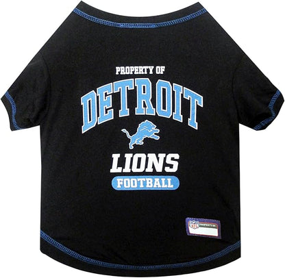 NFL Detroit Lions Dog T-Shirt for Pets, Size Small. Officially Licensed Pet Shirt with Team Logo, Soft Stretchable Comfort Fit Apparel for Dogs & Cats