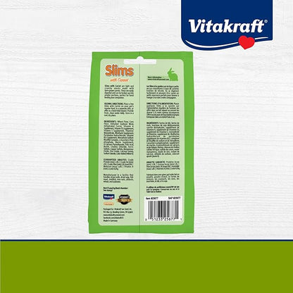 Vitakraft Slims with Carrot Small Animal Treats 1.76 oz Crunchy Baked Snacks for Rabbits Guinea Pigs Hamsters Gerbils Nutritious Light Texture with Carrot Flavor Wholesome Nourishment