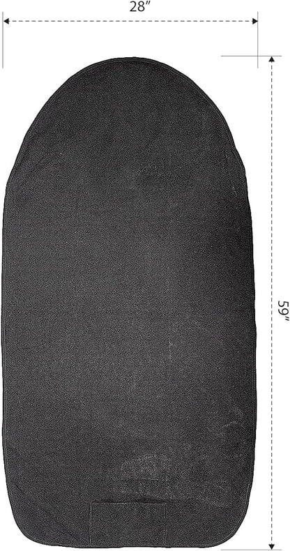Season Guard Terry Cloth Sweat Towel Seat Cover; Carseat Towel Protector; Waterproof; Universal Fit for Car SUV Van Truck; EZ fit; Non Slip Grip; Machine Washable; Great for Gym Workout; 1pc Black