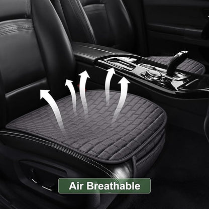 VarCozy Linen Car Seat Covers, Bottom Breathable Seat Covers for Cars for All Seasons with Non-Slip Protector, Universal Seat Covers for Cars, SUVs, Trucks