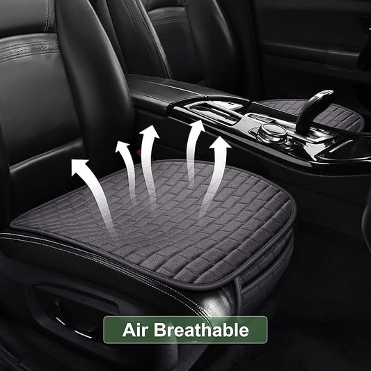VarCozy Linen Car Seat Covers, Bottom Breathable Seat Covers for Cars for All Seasons with Non-Slip Protector, Universal Seat Covers for Cars, SUVs, Trucks