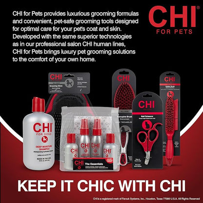CHI for Dogs Detangling Grooming Glove, Dual-Sided Pet Deshedding Mitt for Wet or Dry Use, Dog Hair Remover and Massage Brush, Coated Pin Tips, Adjustable Strap, One Size Fits All
