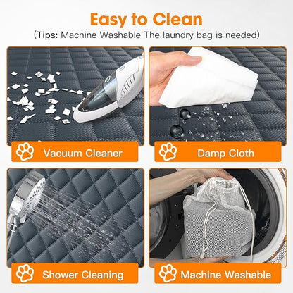 MIXJOY Dog Car Cover for Back Seat Cover Protector Waterproof Dog Seat Covers for Cars, Car Seat Protector for Dogs with 1 Dog Seat Belt, Nonslip Back Seat Cover for Kids, Trucks & SUV, Grey