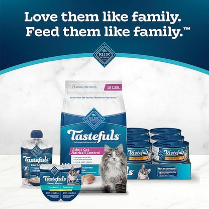 Blue Buffalo Tastefuls Natural Dry Food for Adult Cats, Hairball Control, Chicken & Brown Rice Recipe, 15-lb. Bag