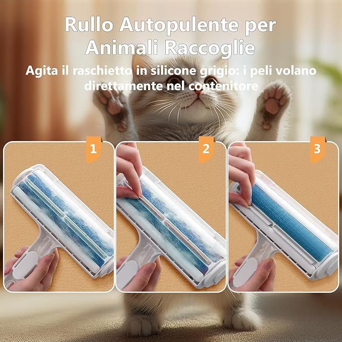 ACE2ACE Pet Hair Removal Tool, Reusable Lint Roller for Pet Hair, Self Clean Cat Hair Remover with Dust Bin, Dog Hair Remover for Couch, Furniture, Carpet, Sofa and Bedding