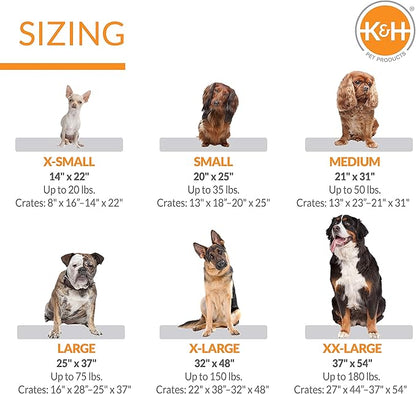 K&H Pet Products Self-Warming Dog Crate Bed, Machine Washable Dog Crate Mat, Tan X-Small 14 X 22 Inches (Pack of 2)