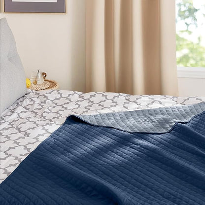 NICETOWN Couch Cover, Sofa Covers for Large Dogs, Pets Dog Furniture Cover Protector, Reversible and Water Resistant, 82" Wide x 82" Long, 1 Panel, Navy/Stone Blue