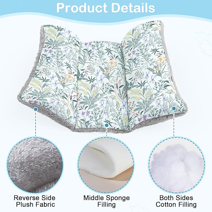 Rabbit Bed 15"X14"Thickened and Soft Bunny Bed Washable Cuddle Cushion Plush Mat Double-Sided Plush Small Pet Flop Mat Cotton Pillow for Rabbit