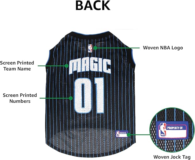 Pets First NBA ORLANDO MAGIC DOG Jersey, Medium - Tank Top Basketball Pet Jersey