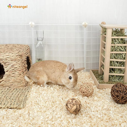 Niteangel Aspen Shaving Hamster Beddings for Syrian Dwarf Hamster Gerbil Mice Degu Rat Rabbit Bunny Guinea Pig Chinchilla Hedgehog or Other Small Pets (65L - 8 mm)