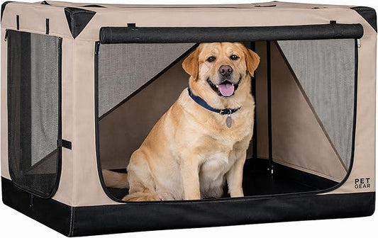 Pet Gear Insta-Fold Soft Crate for Dogs, 36", Sand Dune