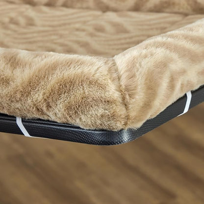 MidWest Homes for Pets QuiteTime Deluxe Wave Bolster Bed for Medium Dogs; Easily Machine Wash and Dry; Tan; 30"; 40230-WVTN