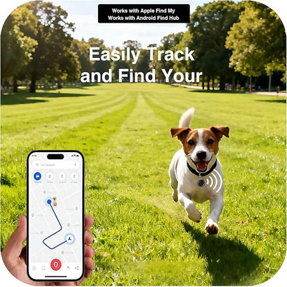 Bluetooth Tracker Works with Apple Find My & Android Find Hub – Key Finder for Keys & Pet Collar, No Monthly Fee, Loud Alarm, Replaceable Battery(2 Pack, Black)