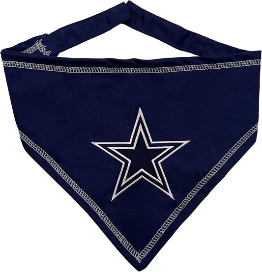 Pets First NFL Dallas Cowboys TIE Bandana, Large/X-Large. Dog Bandana Scarf Bib for Pet Cat Dog. The Ultimate Game-Day, Party Bandana (DAL-3550-L-XL)